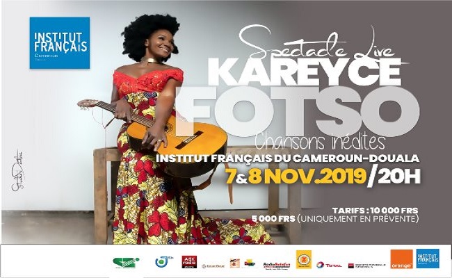 Spectacle live de Kareyce Fotso a l'IFC de Douala.